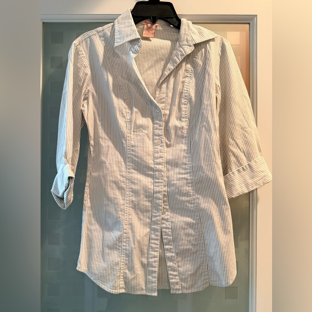 Fire Los Angeles White Striped Button Down Shirt